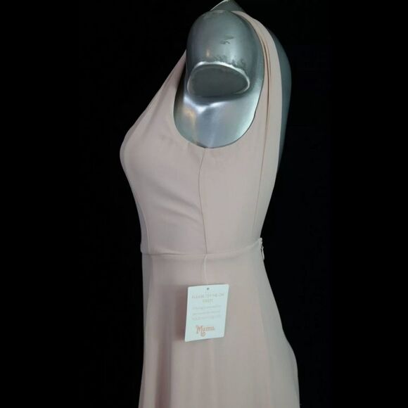 Show Me Your Mumu Jenn Maxi Dress V Neck Dusty Blush Crisp Size XS NWT - Picture 6 of 11